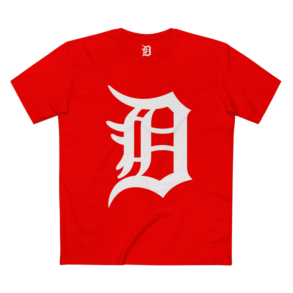 DETROIT RAVERS | BIG WHITE D | MED WEIGHT (180GSM) T-SHIRT