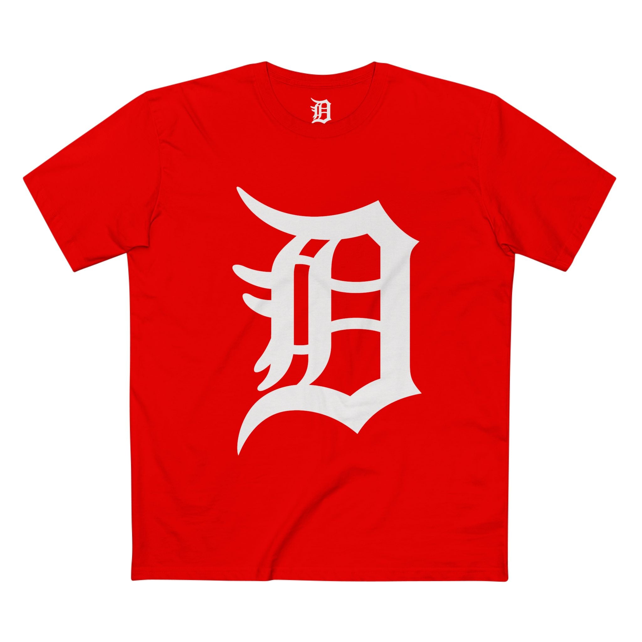 DETROIT RAVERS | BIG WHITE D | MED WEIGHT (180GSM) T-SHIRT
