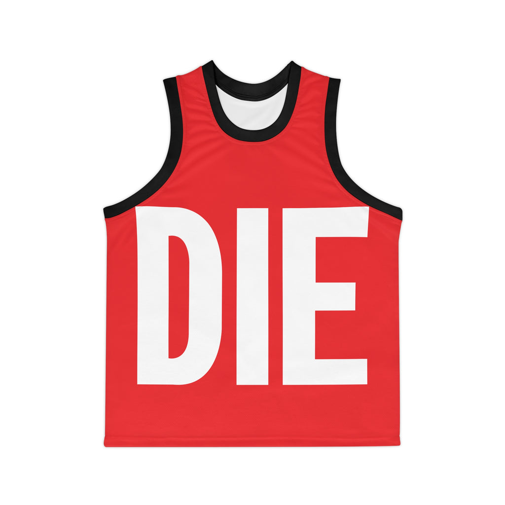 DIE | White on Red | Basketball Jersey (AOP)