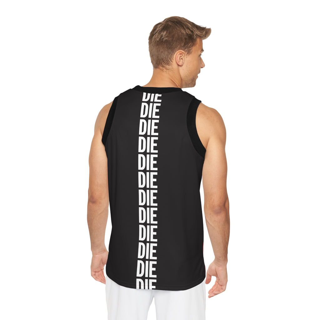 DIE | White on Red | Basketball Jersey (AOP)