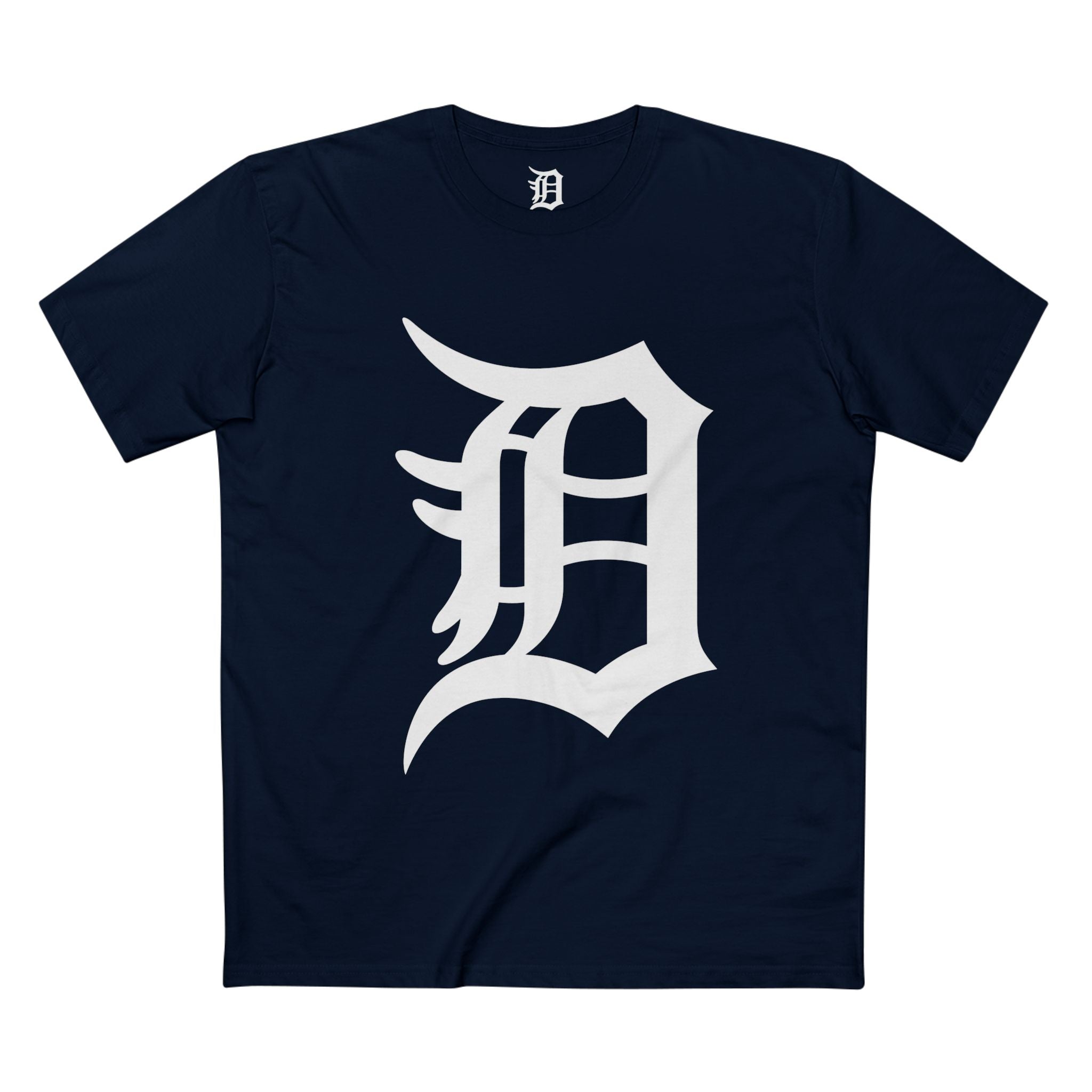 DETROIT RAVERS | BIG WHITE D | MED WEIGHT (180GSM) T-SHIRT