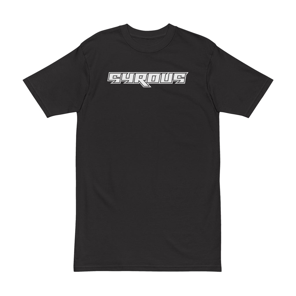 SYROUS | Skull Standard | Wht on BLK | (220gsm) Heavyweight Men's T-Shirt