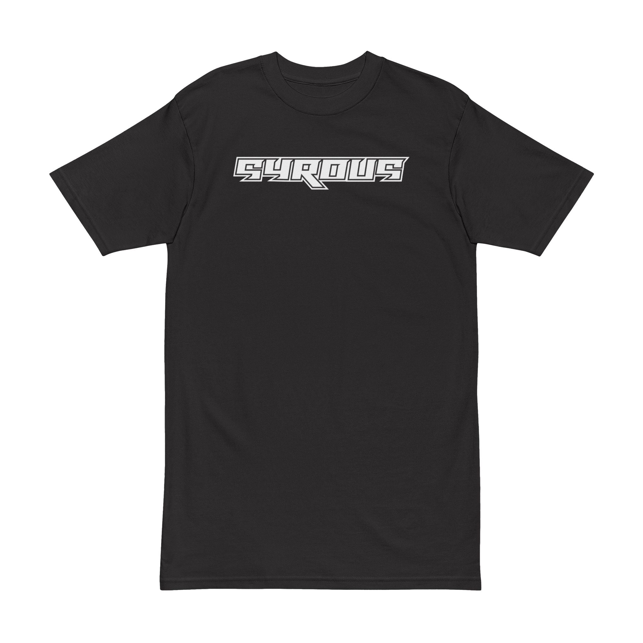 SYROUS | Skull Standard | Wht on BLK | (220gsm) Heavyweight Men's T-Shirt