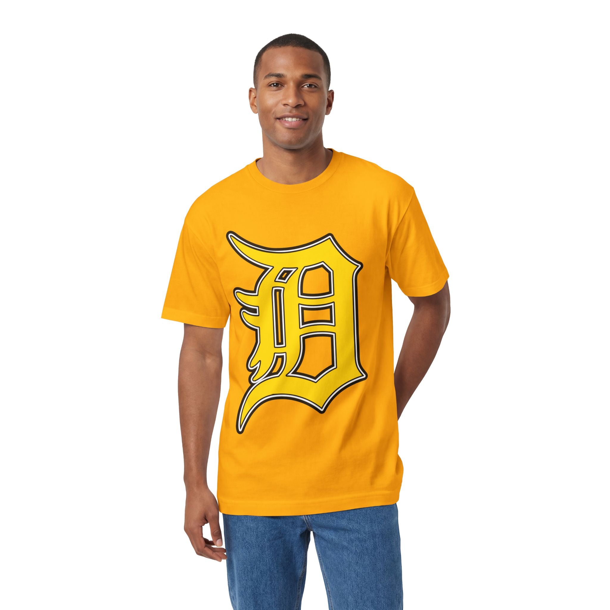 DETROIT RAVERS | BIG GOLD D | MEDIUM WEIGHT (206GSM) T-SHIRT