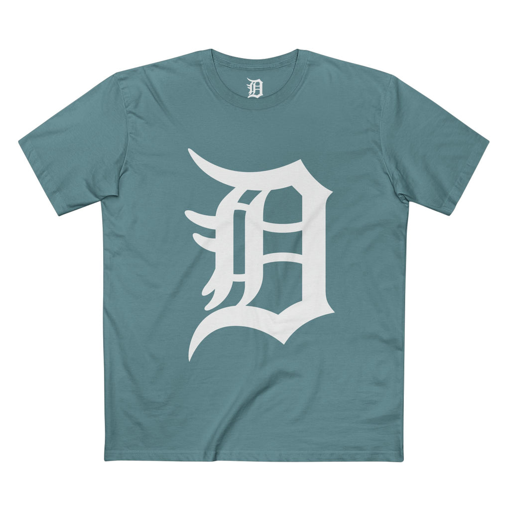 DETROIT RAVERS | BIG WHITE D | MED WEIGHT (180GSM) T-SHIRT