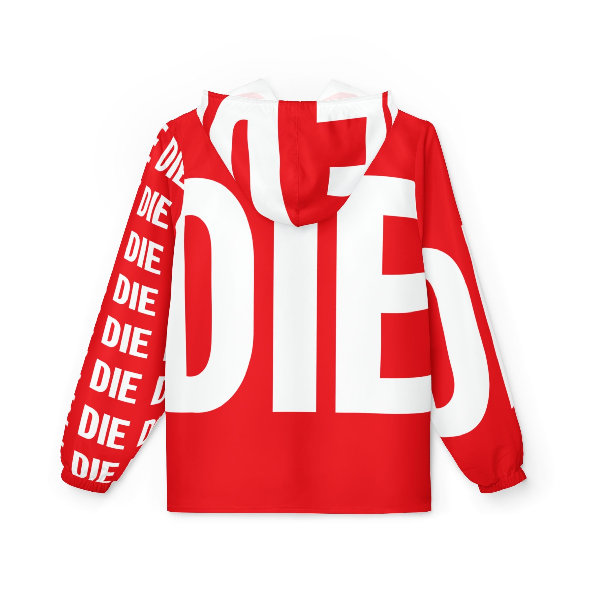 DIE | White on Red | BOLD Windbreaker Jacket (AOP)