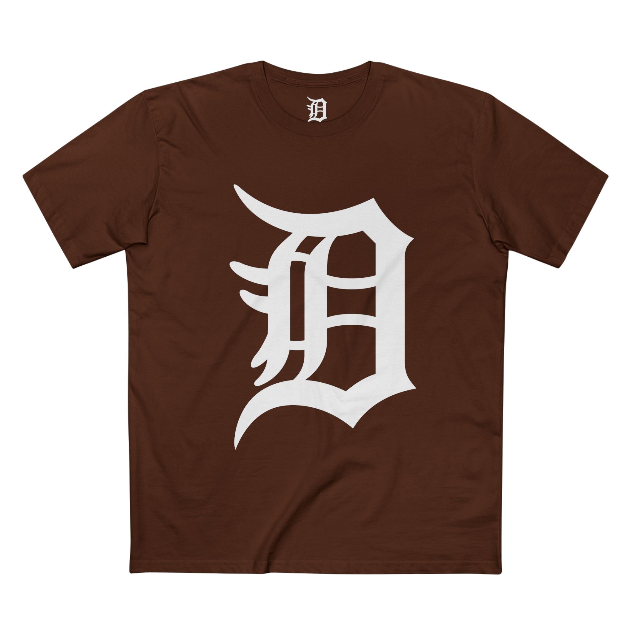 DETROIT RAVERS | BIG WHITE D | MED WEIGHT (180GSM) T-SHIRT