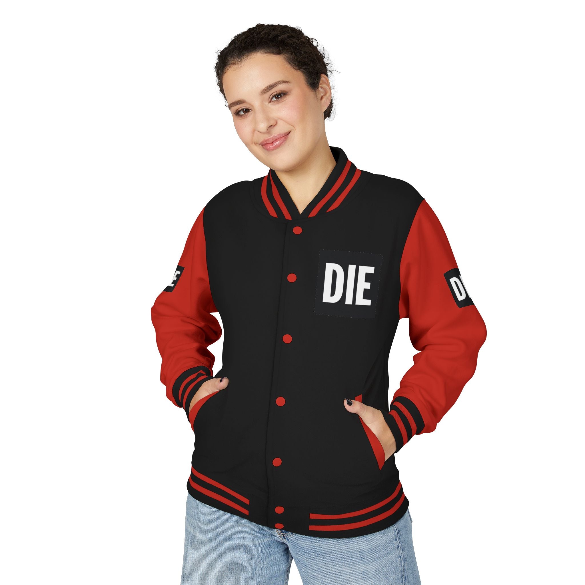 DIE | Hard Varsity 2026 | Graphic Varsity Jacket