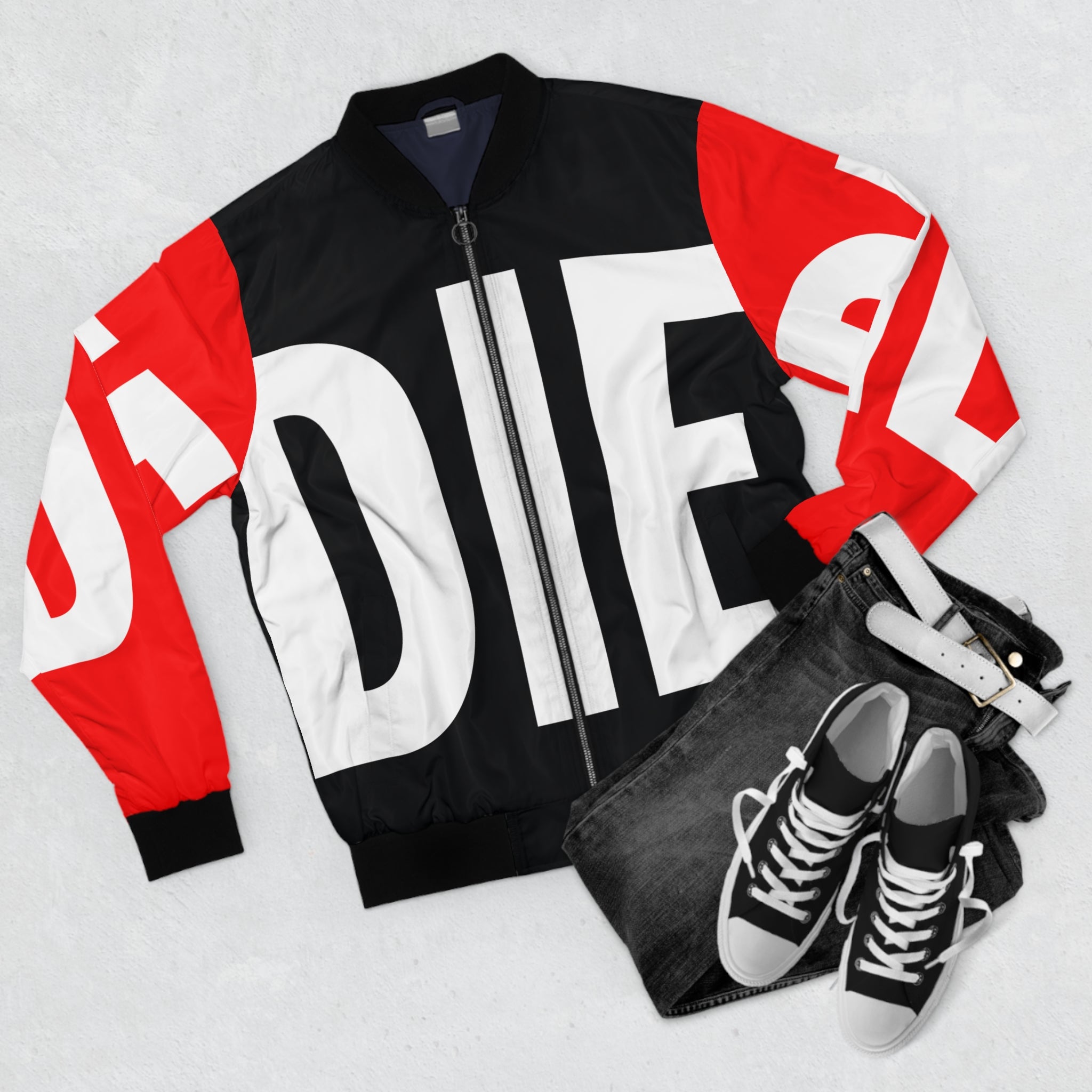 DIE | BOLD BOMBER | WHT/BLK/RED | Bomber Jacket