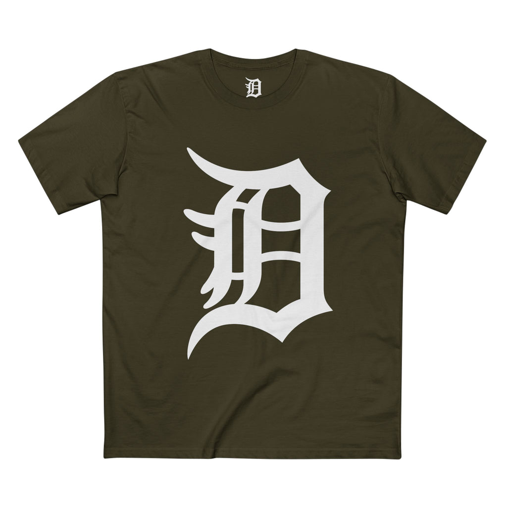 DETROIT RAVERS | BIG WHITE D | MED WEIGHT (180GSM) T-SHIRT