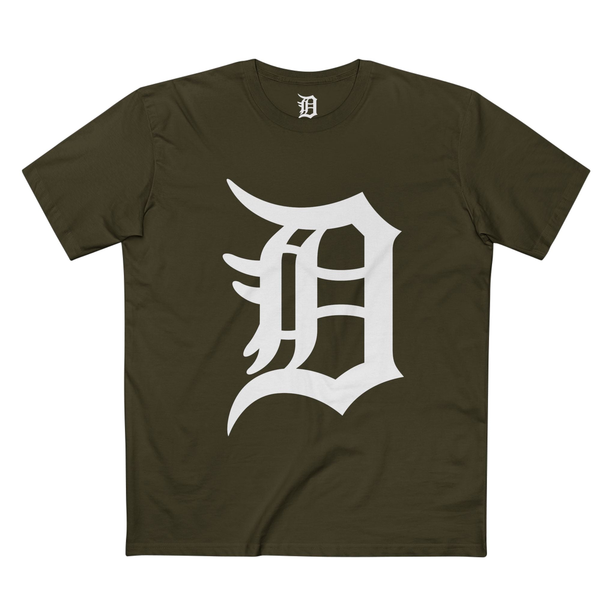 DETROIT RAVERS | BIG WHITE D | MED WEIGHT (180GSM) T-SHIRT