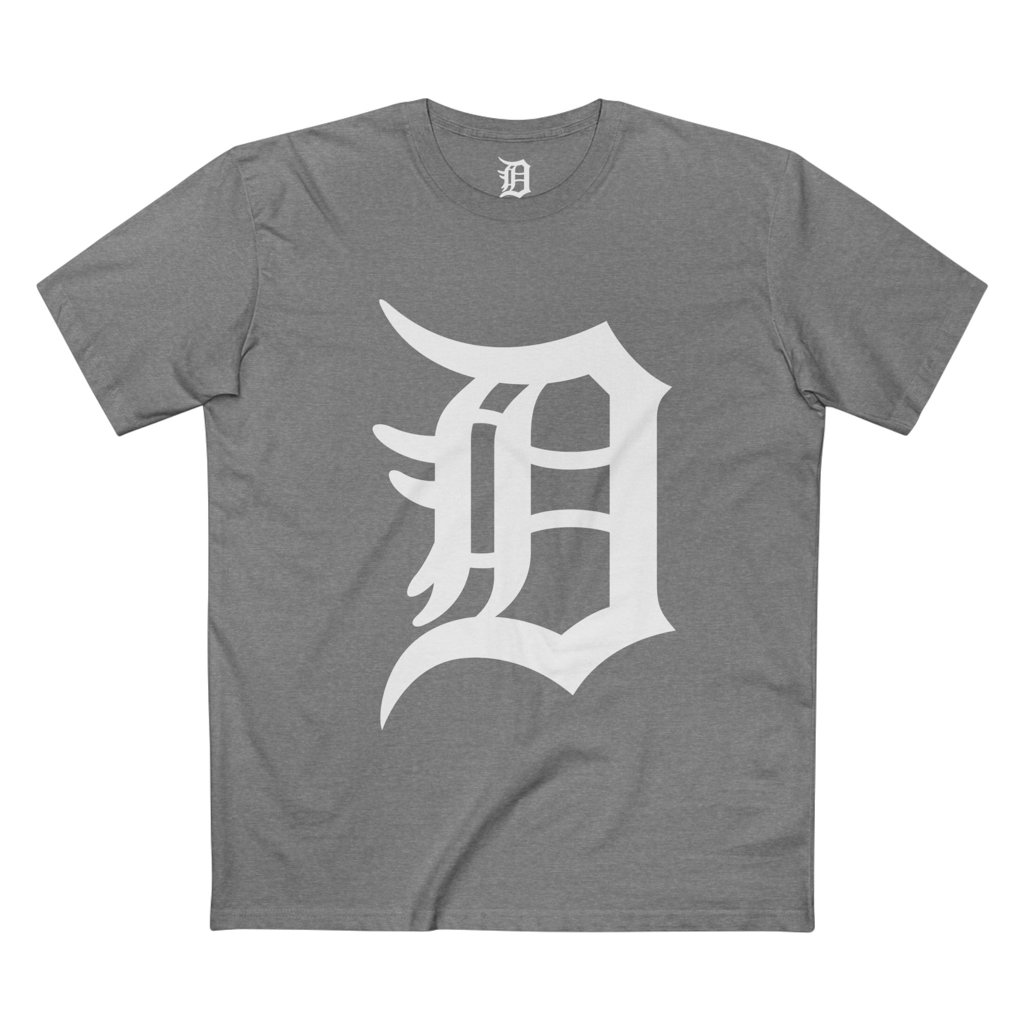 DETROIT RAVERS | BIG WHITE D | MED WEIGHT (180GSM) T-SHIRT