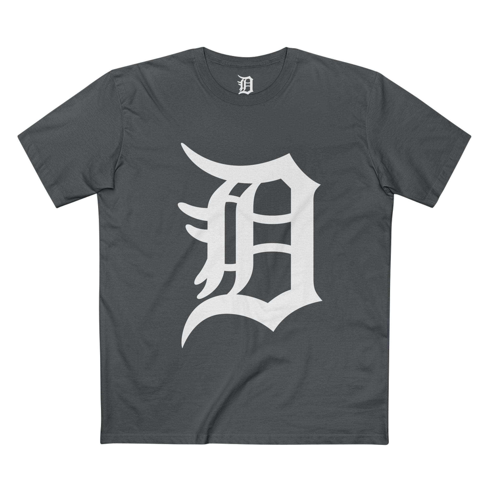 DETROIT RAVERS | BIG WHITE D | MED WEIGHT (180GSM) T-SHIRT