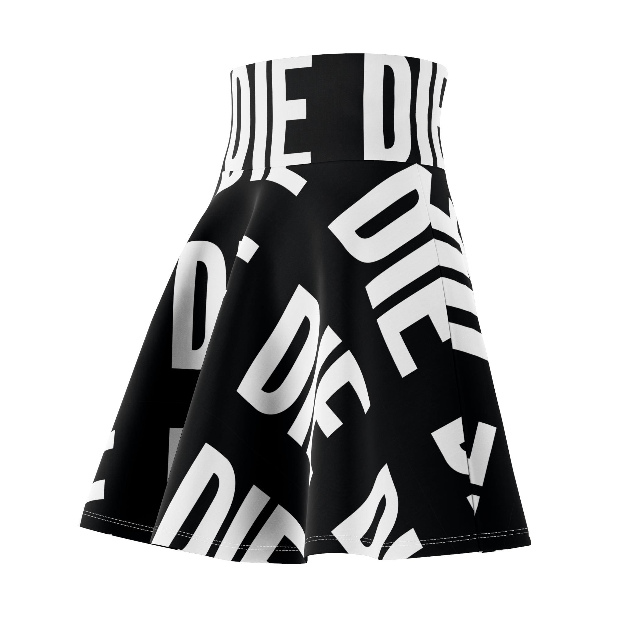DIE | WHT/BLK | (AOP) SKATER SKIRT