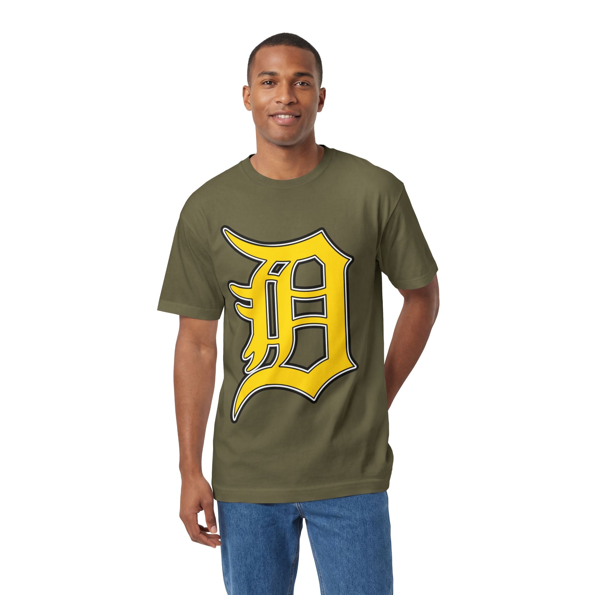 DETROIT RAVERS | BIG GOLD D | MEDIUM WEIGHT (206GSM) T-SHIRT