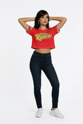 DETROIT RAVERS | YELLOW D | WOMENS CROP T-SHIRT