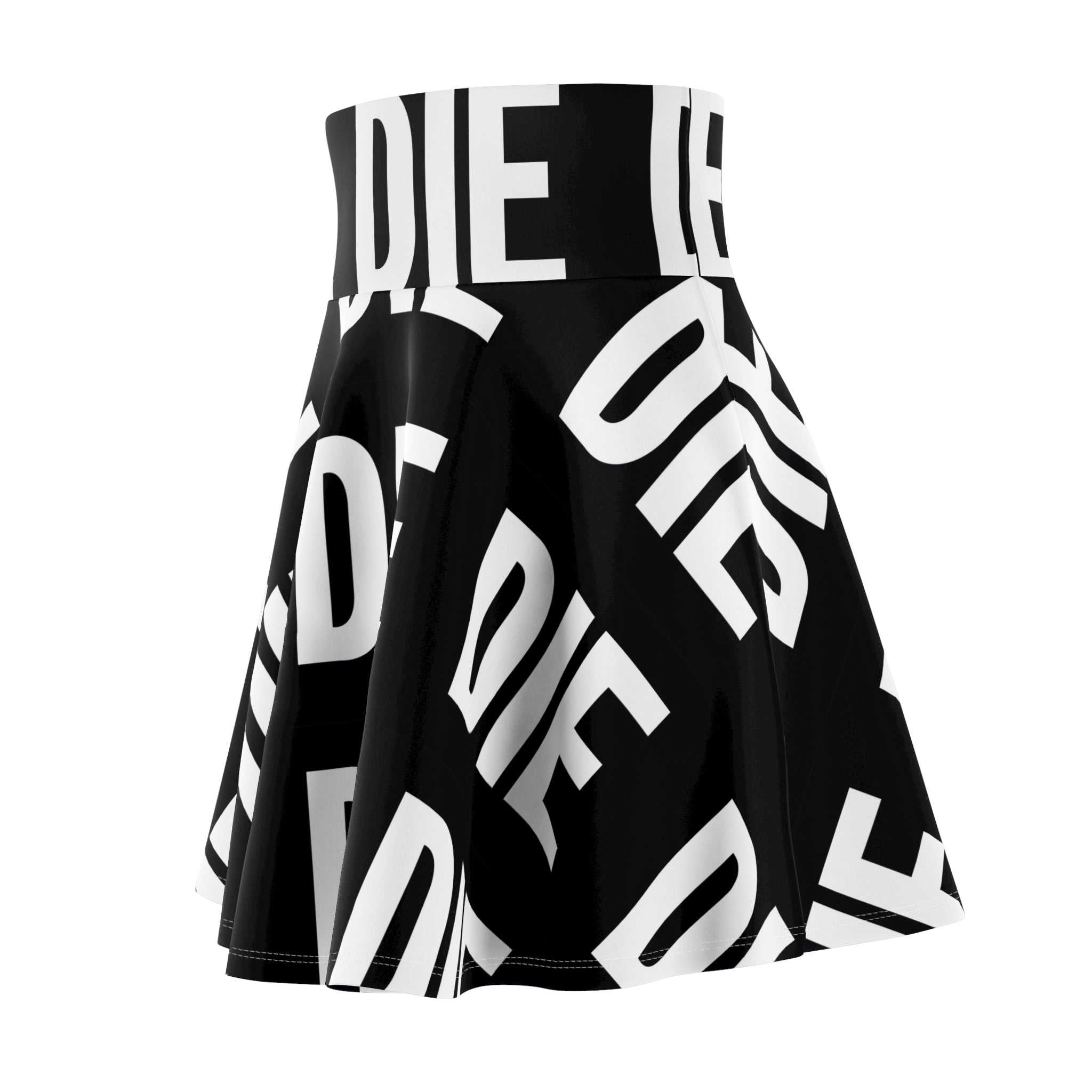 DIE | WHT/BLK | (AOP) SKATER SKIRT