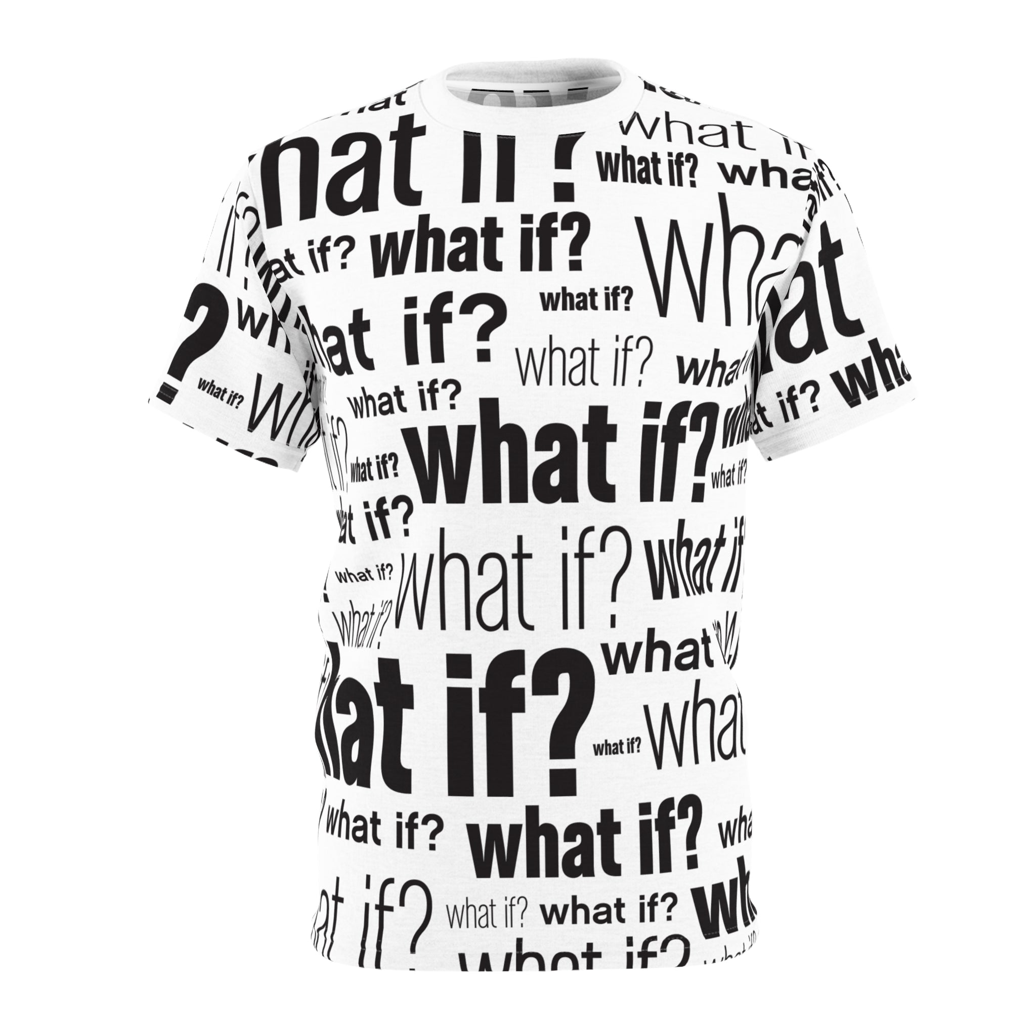What If? Tee | Black on White | All Over Print (AOP) T-Shirt