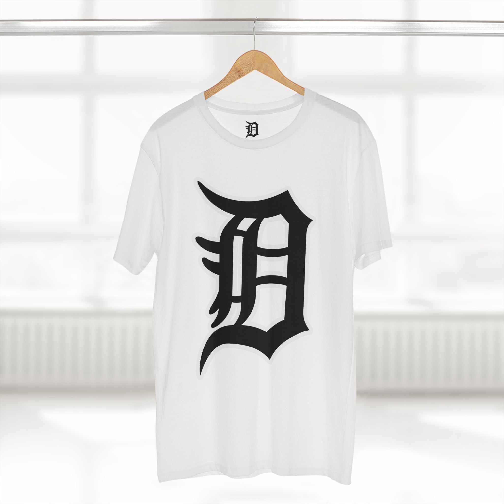 DETROIT RAVERS | BIG WHITE D | MED WEIGHT (180GSM) T-SHIRT