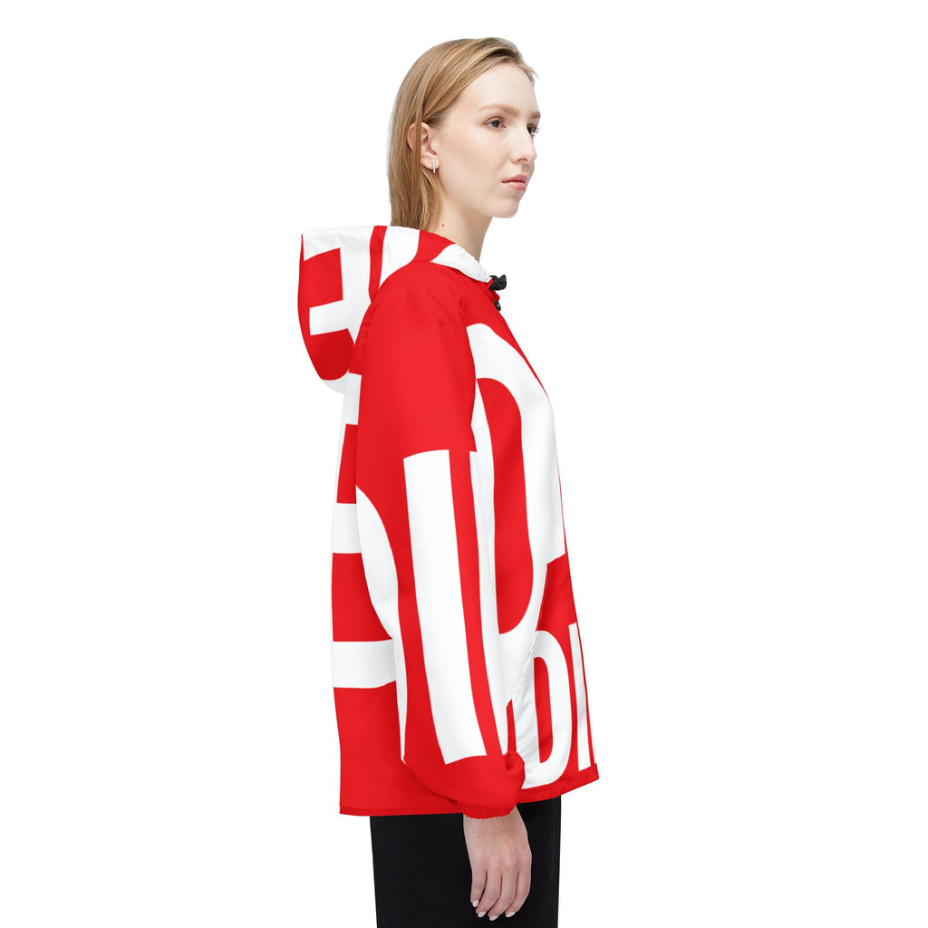 DIE | White on Red | BOLD Windbreaker Jacket (AOP)