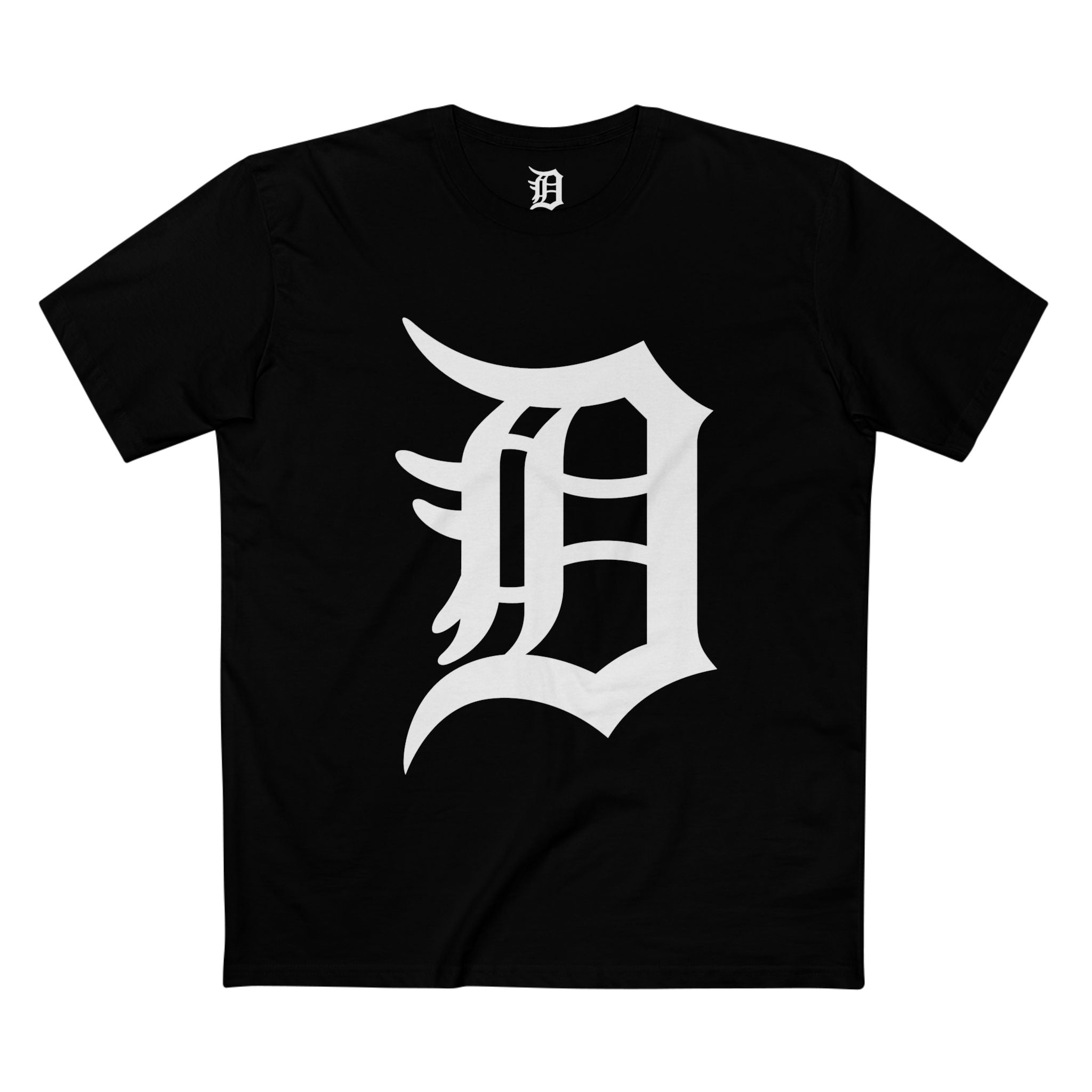DETROIT RAVERS | BIG WHITE D | MED WEIGHT (180GSM) T-SHIRT