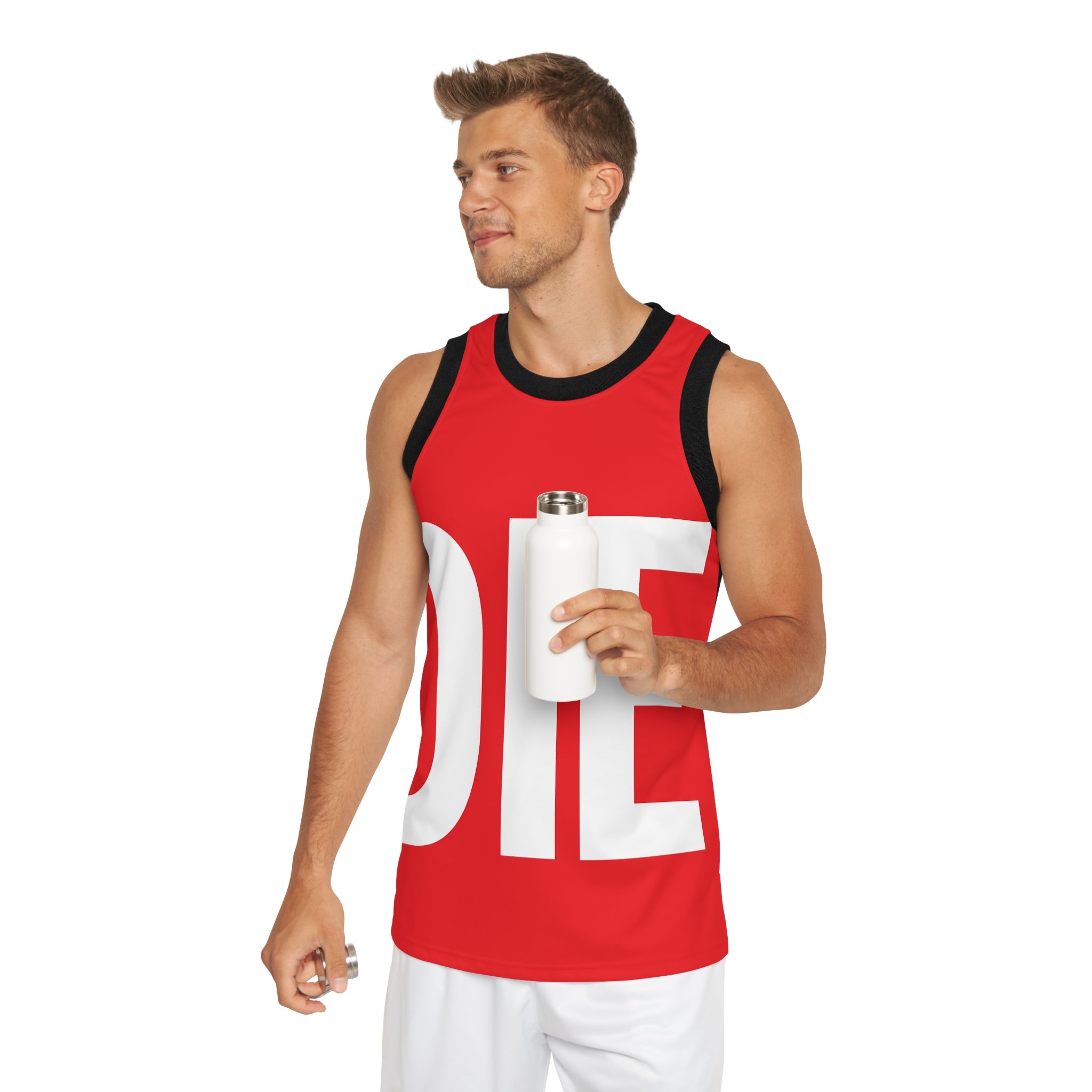 DIE | White on Red | Basketball Jersey (AOP)
