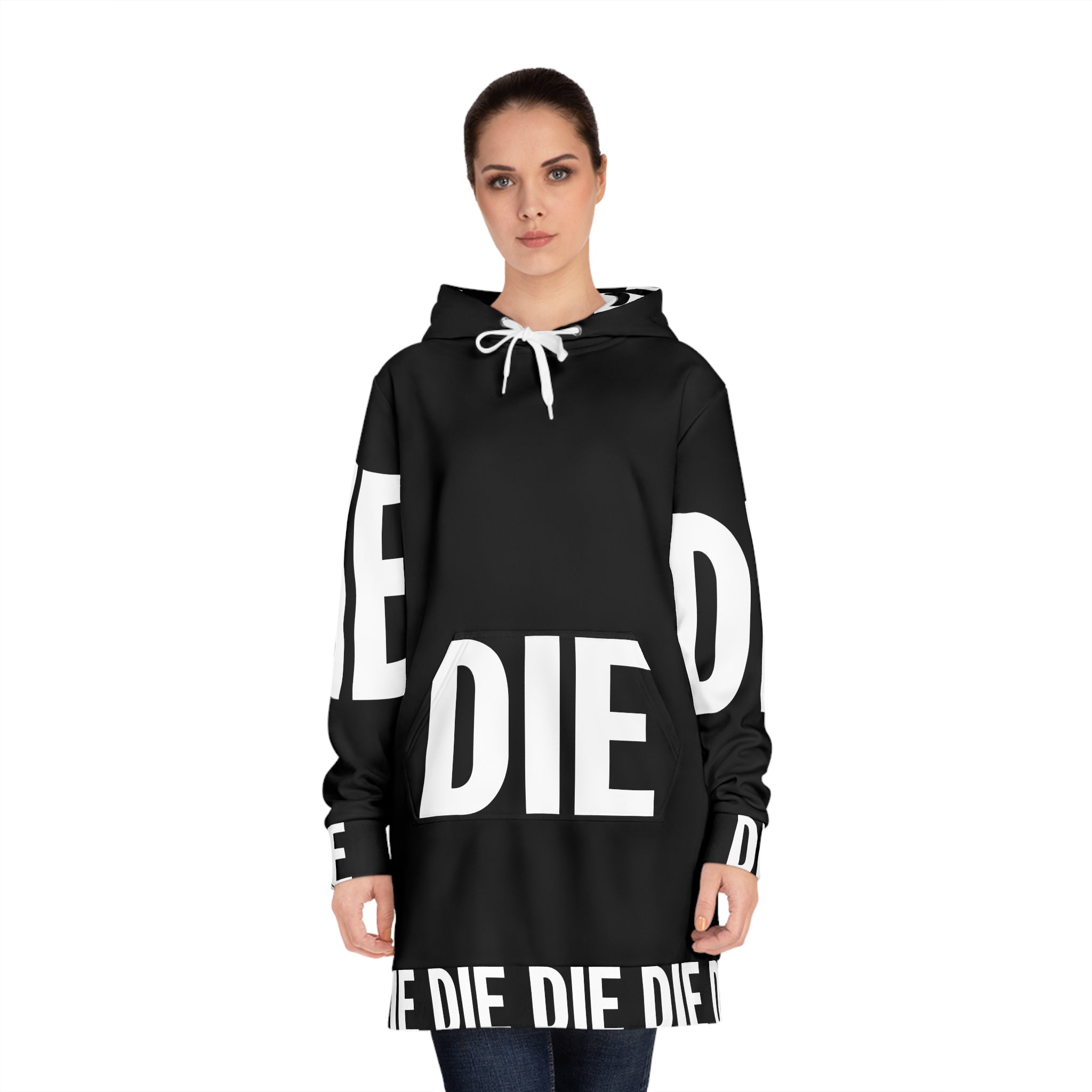DIE | WHT/BLK | (AOP) HOODIE DRESS