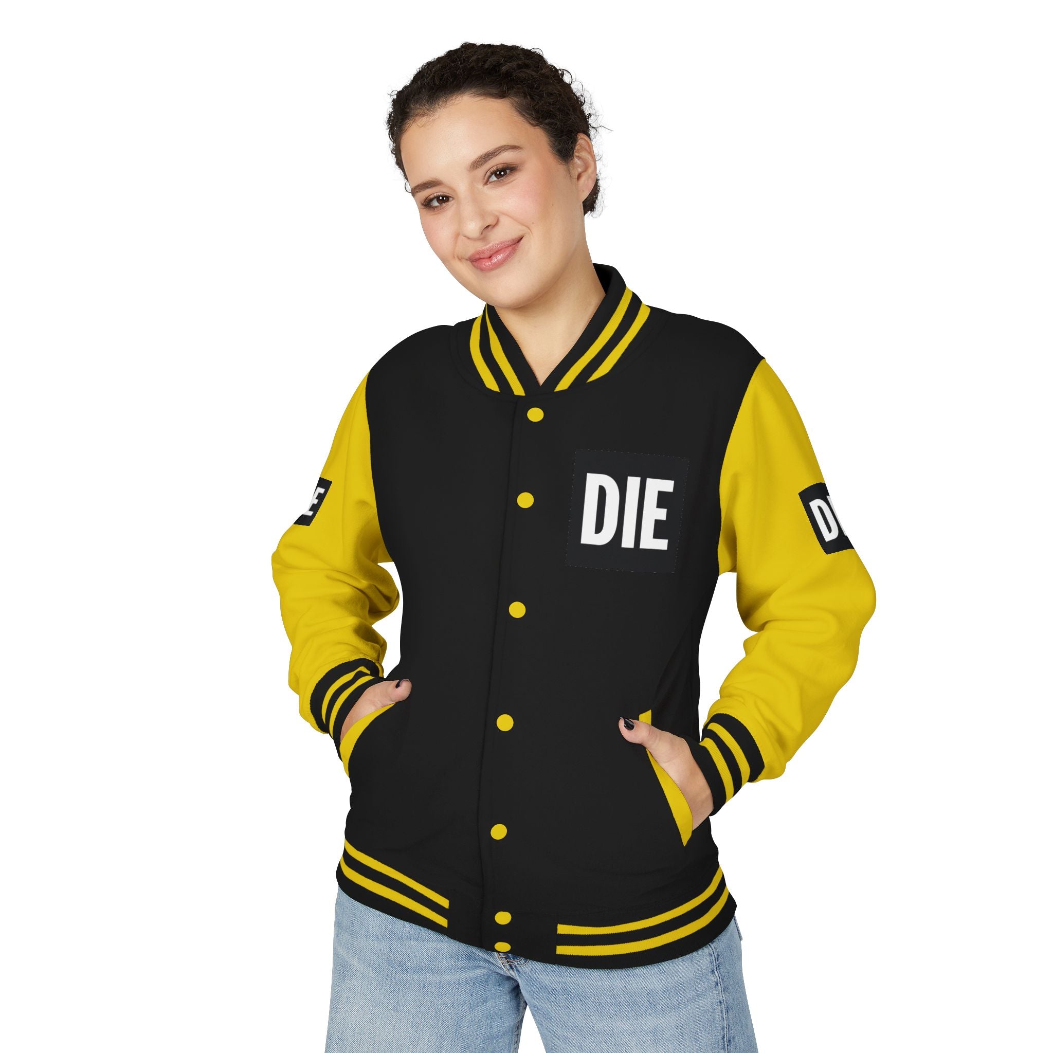DIE | Hard Varsity 2026 | Graphic Varsity Jacket
