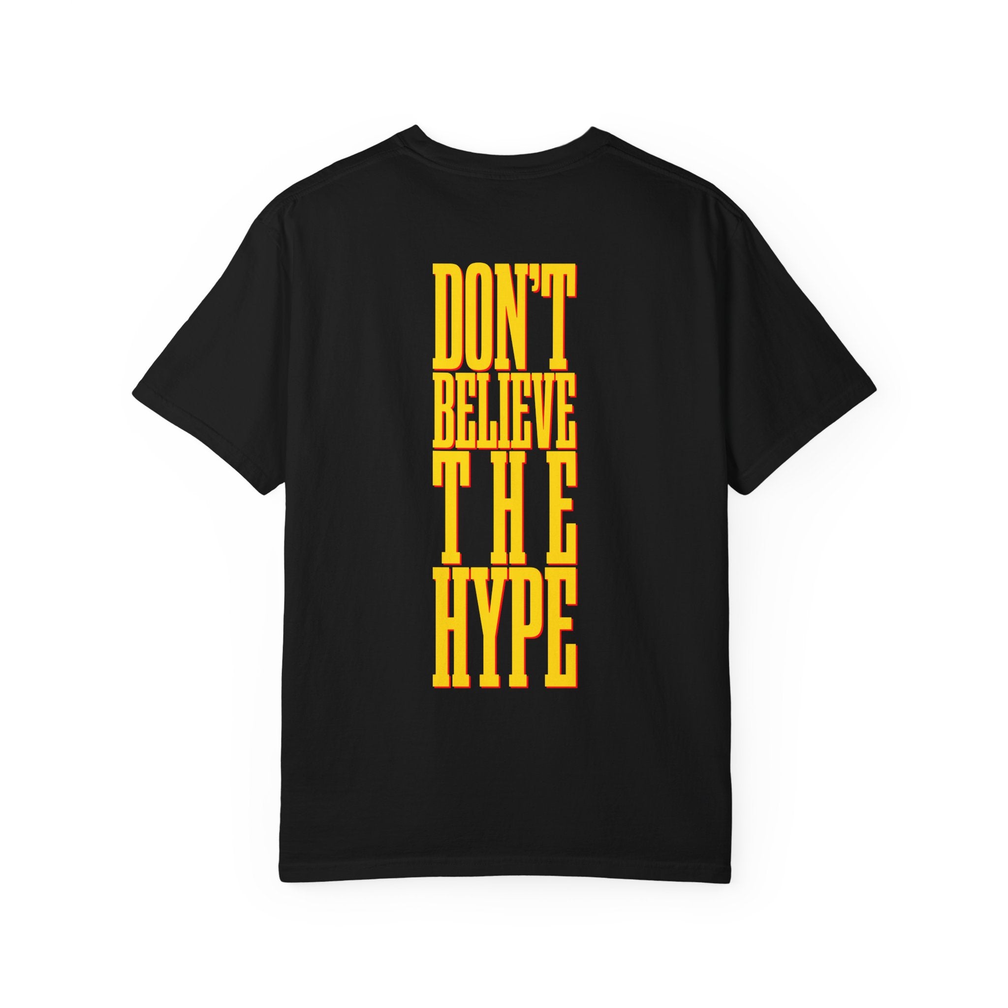 PE | "Don't Believe The Hype” | Red on Black | T-Shirt