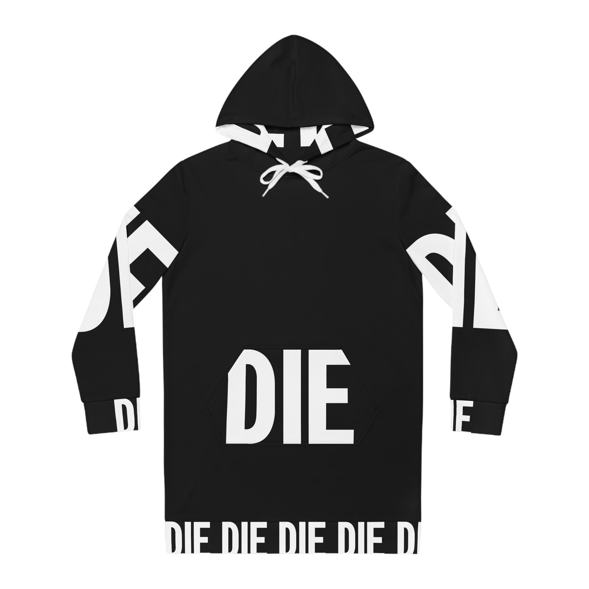 DIE | WHT/BLK | (AOP) HOODIE DRESS