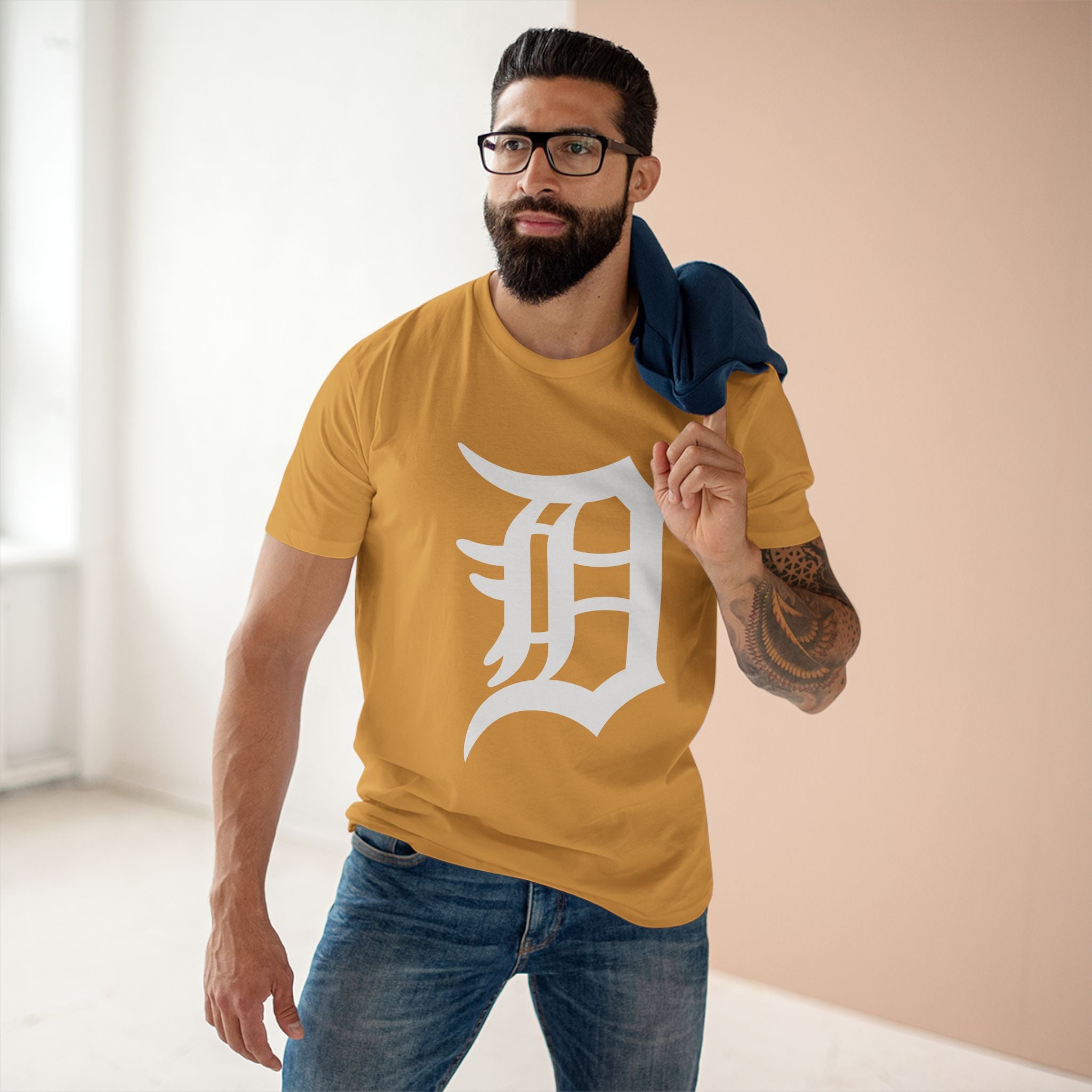 DETROIT RAVERS | BIG WHITE D | MED WEIGHT (180GSM) T-SHIRT