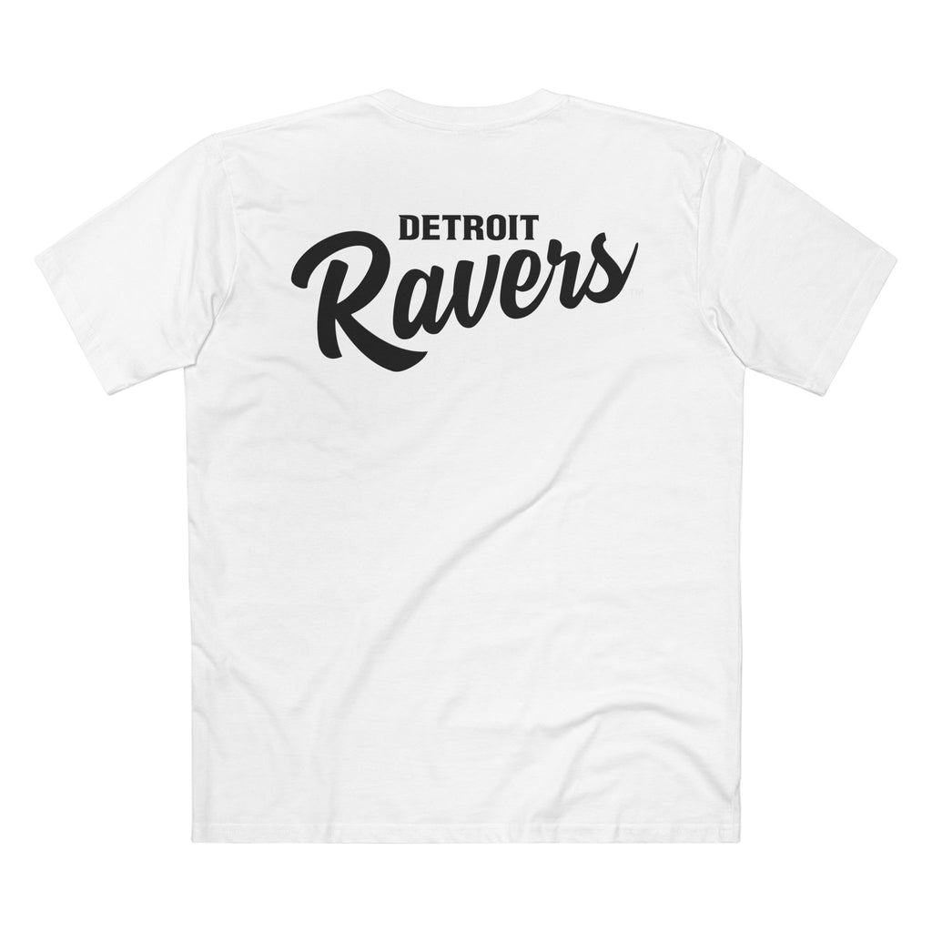 DETROIT RAVERS | BIG WHITE D | MED WEIGHT (180GSM) T-SHIRT