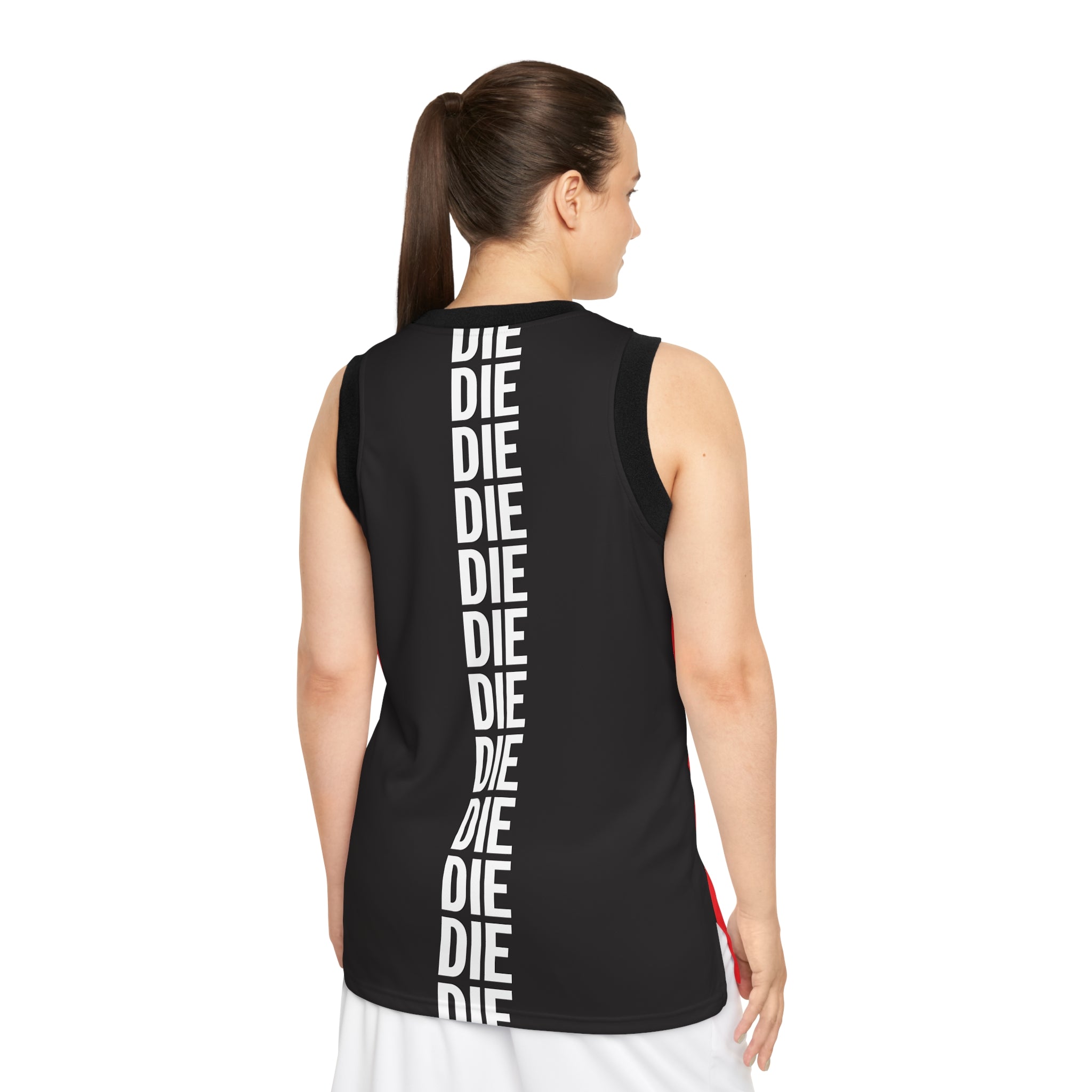 DIE | White on Red | Basketball Jersey (AOP)