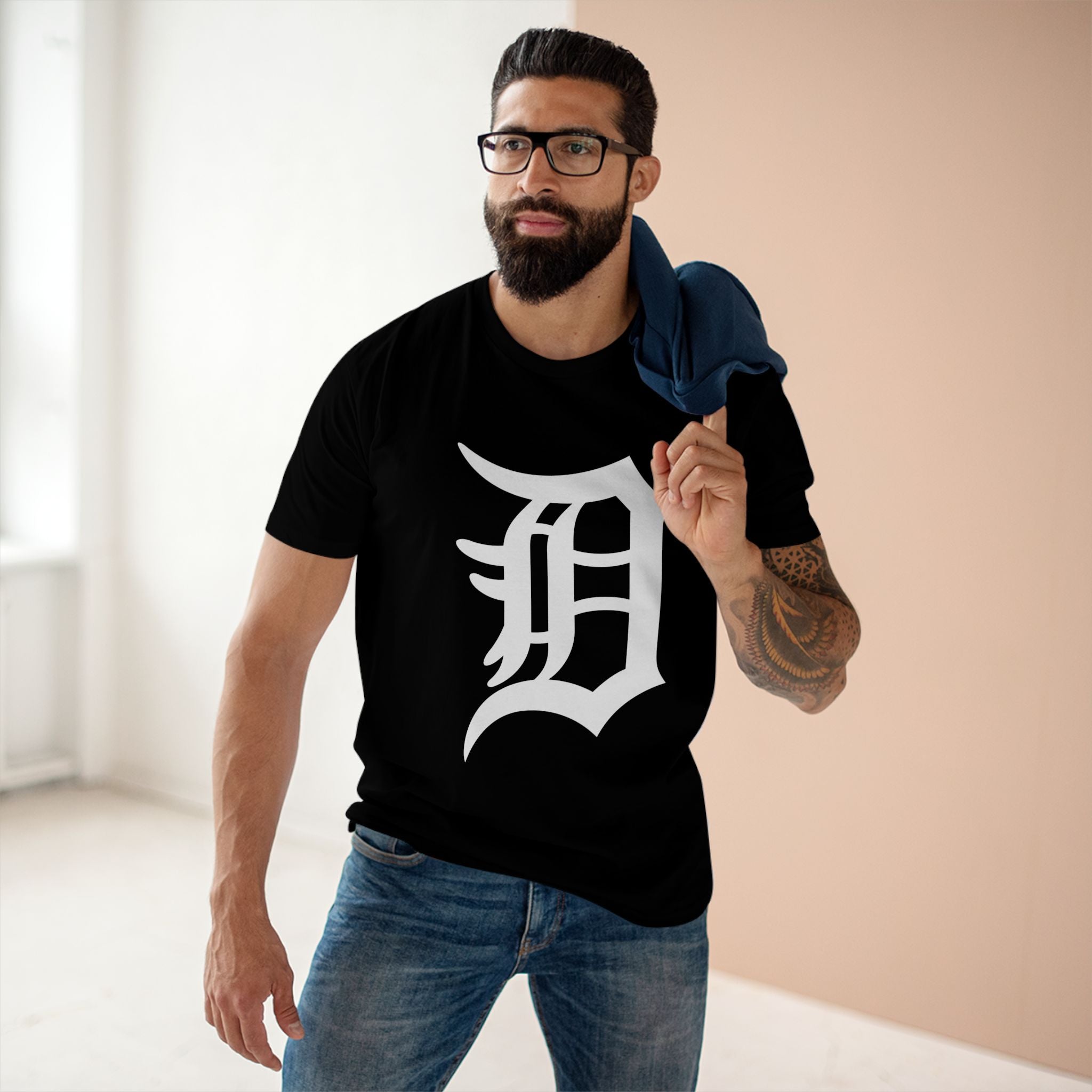 DETROIT RAVERS | BIG WHITE D | MED WEIGHT (180GSM) T-SHIRT