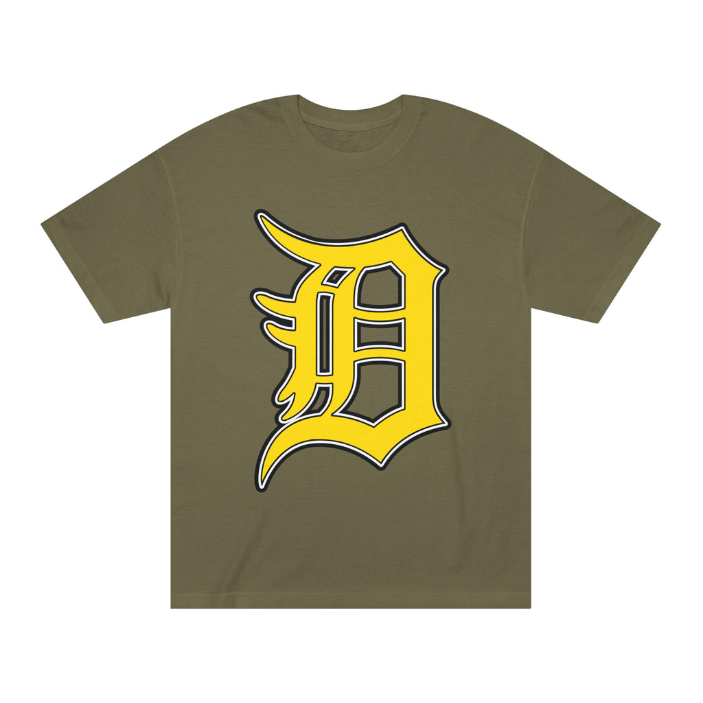 DETROIT RAVERS | BIG GOLD D | MEDIUM WEIGHT (206GSM) T-SHIRT
