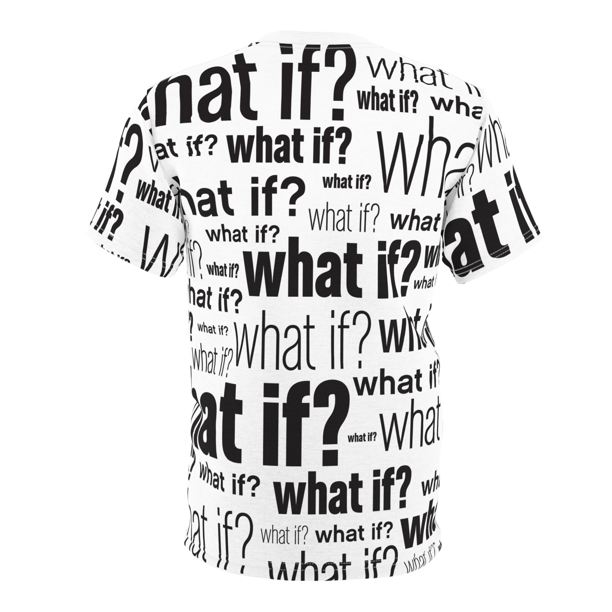 What If? Tee | Black on White | All Over Print (AOP) T-Shirt